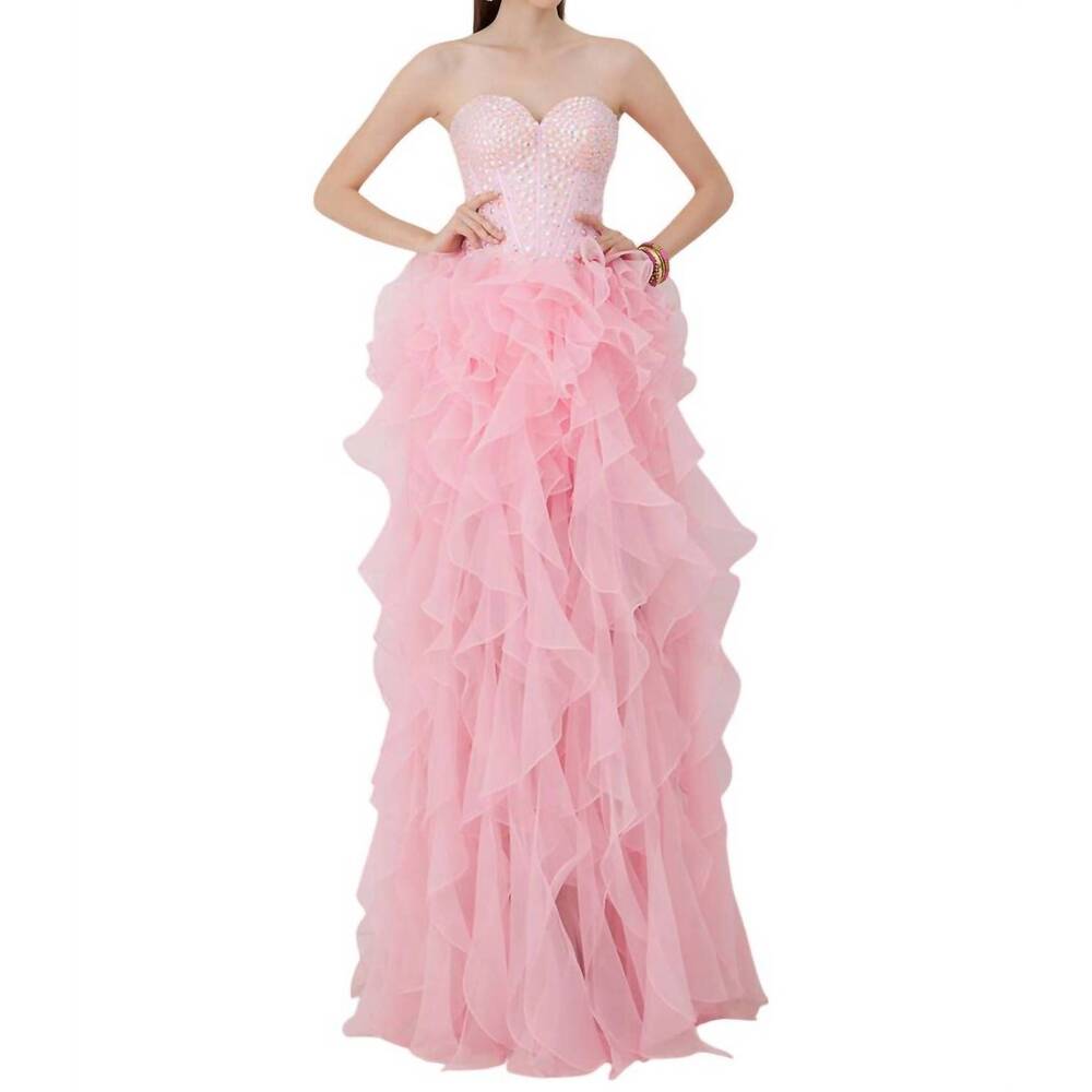 NEW ANGELA & ALISON hi-low prom dress in cotton candy